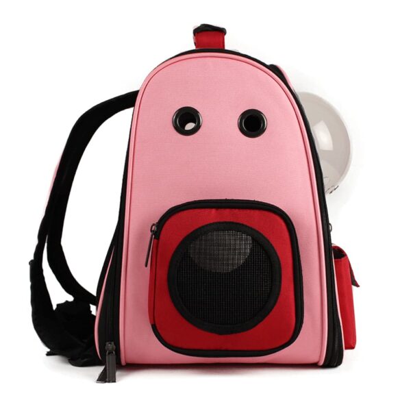 pink canvas bubble cat backpack right size view