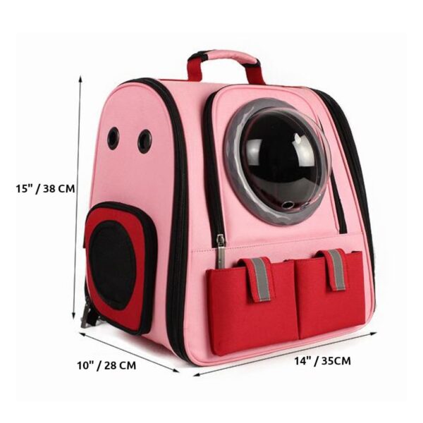 pink canvas bubble cat backpack size chart