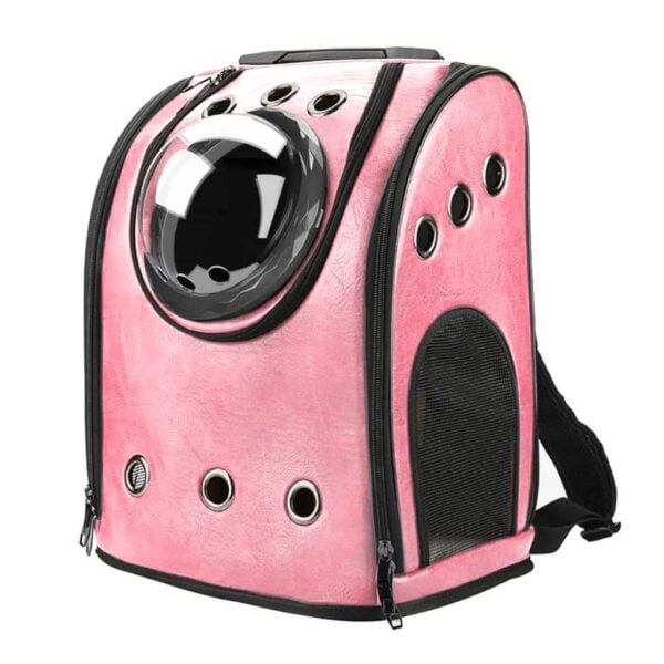pink leather bubble cat backpack