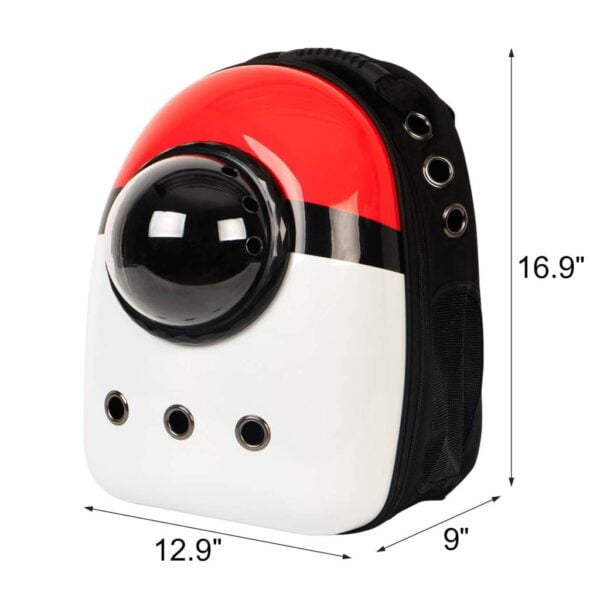 pokeball space capsule cat backpack size chart