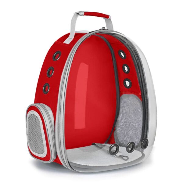 red clear bubble cat backpack