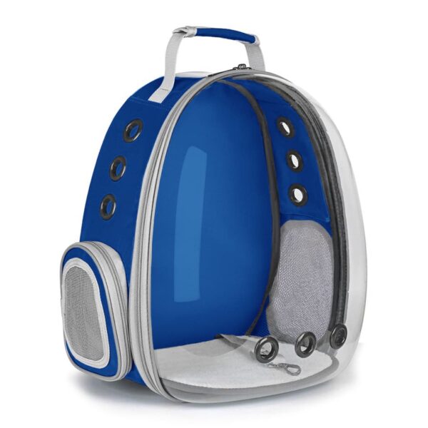 royal blue clear bubble cat backpack