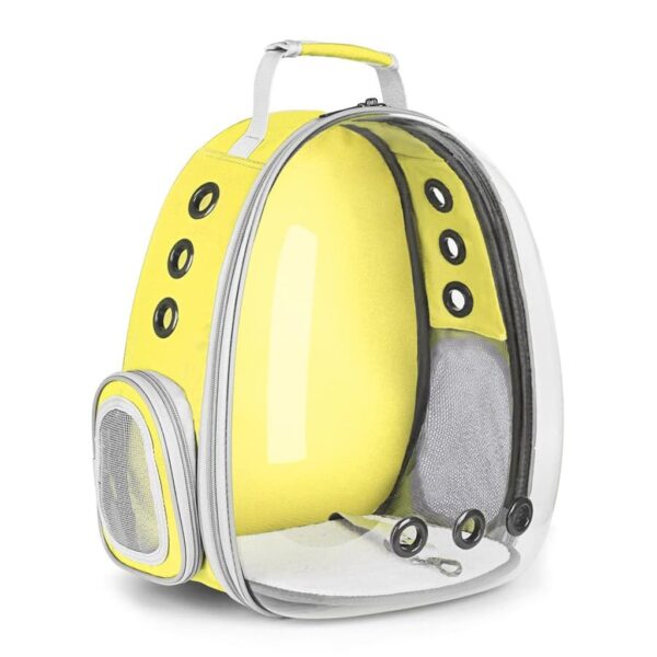yellow clear bubble cat backpack