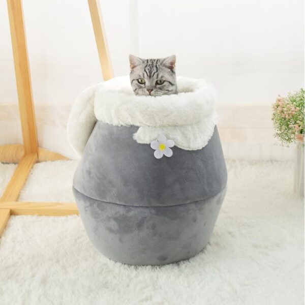 gray honey pot cat bed