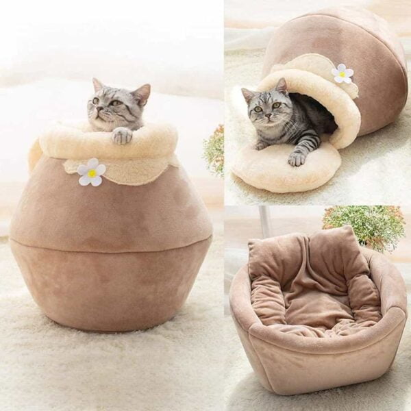honey pot cat bed collage view